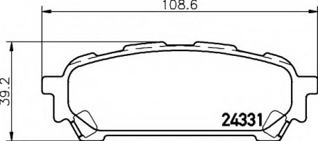 Комплект тормозных колодок, дисковый тормоз HELLA 8DB355012311 (фото 1)