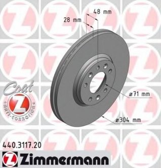 Гальмівний диск ZIMMERMANN 440311720