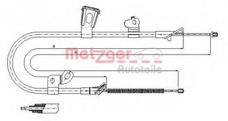 Трос ручного тормоза METZGER 17.1078 (фото 1)