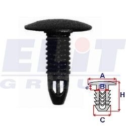 Кліпса оббивки дверей (к-т: 10 шт):A = 18mm/B = 6,5mm/C = 6,7mm/H = 22,7mm ELIT R A175047C