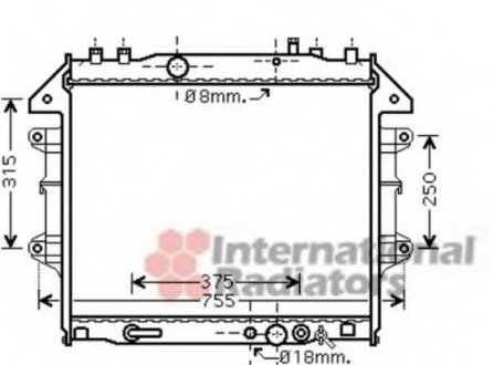 Радіатор охолодження TOYOTA HI-LUX VII (AN10, AN20) (05-) Van Wezel 53002496