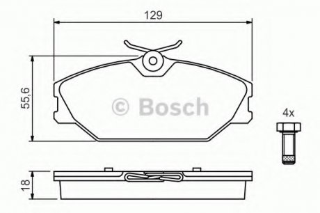 Гальмівні колодки, дискові. BOSCH 0 986 494 024 (фото 1)