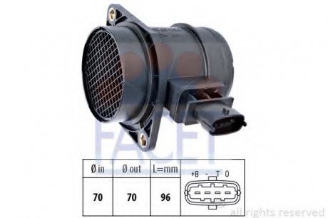 Расходомер воздуха (4 конт.)FIAT DOBLO 1.3D/1.9D 05- FACET 10.1299