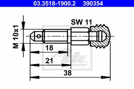 Болт повітряного клапана / вентиль ATE 03.3518-1900.2