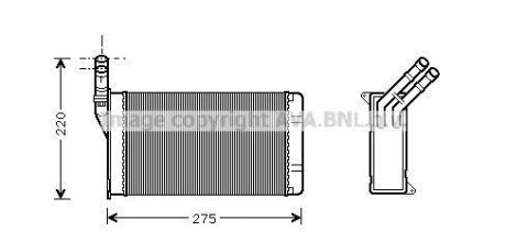 Теплообмінник, опалення салону AVA QUALITY COOLING AVA COOLING CN6082 (фото 1)