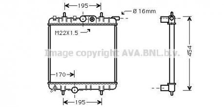 Радіатор, охолодження двигуна AVA QUALITY COOLING AVA COOLING PE2243