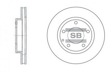 Тормозной диск передний HQ HI-Q/SANGSIN SD4405 (фото 1)