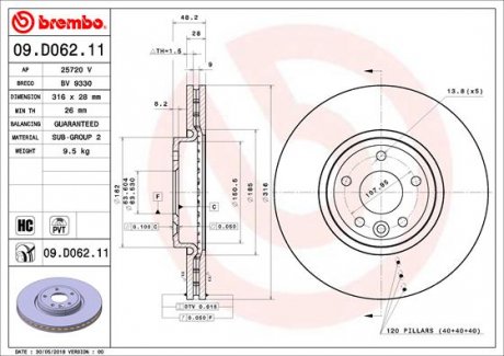 Tarcza ham. XE BREMBO 09.D062.11