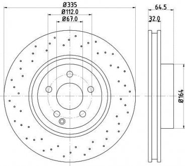Тормозной диск перед.W221/C216 05-13 PAGID HELLA 8DD355115-011