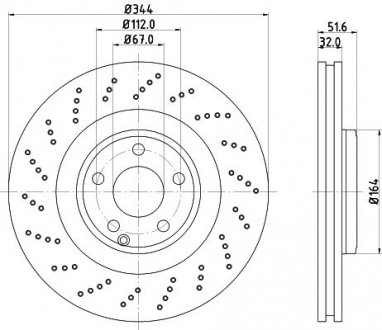 Tarcza hamulcowa 55899PRO_HC HELLA 8DD 355 126-381