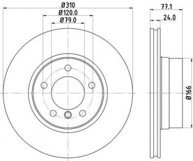 Tarcza hamulcowa 54225PRO_HC HELLA 8DD 355 128-101