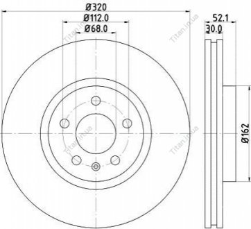 Тормозной диск перед. A4/A5/A6/A7/Q5 07- 1.8-4.0 (PRO) 320mm PAGID HELLA 8DD355117-191 (фото 1)