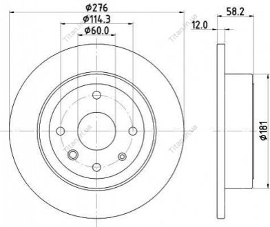 Тормозной диск зад. Epica 05- 2.0-2.5 (PRO) PAGID HELLA 8DD355116-991 (фото 1)
