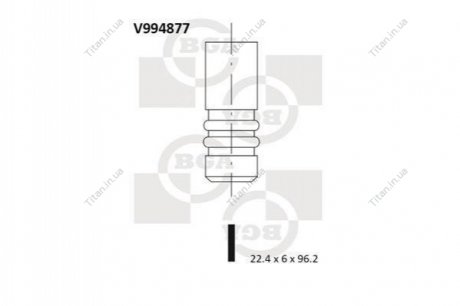 Клапан выпускной 1.2 16v FIAT BRAVA MAREA 22.4*6*9 BGA V994877 (фото 1)