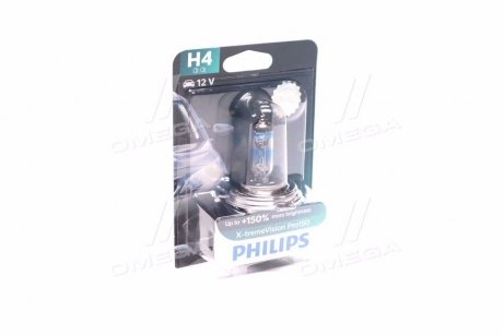 Лампа накаливания H4 X-tremeVision Pro150 +150 12V 60/55W P43t-38 PHILIPS 12342XVPB1
