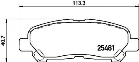 Тормозные колодки зад. Toyota HIGHLANDER 07-15 PAGID HELLA 8DB355020-131