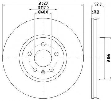 Тормозной диск пер. Q5/A5/Q5/A4 08- (PRO) PAGID HELLA 8DD355113-911 (фото 1)