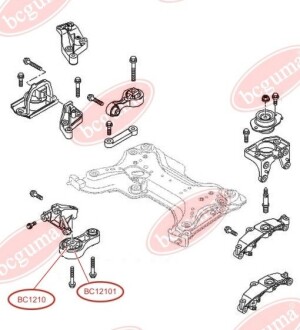 Подушка двигуна, сайлентблок (задня нижня)) 2.0dCi (87.8x16.5) BCGUMA BC GUMA BC12101