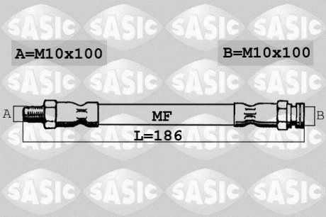 Шланг тормозной задний, 2,0, 2,3, 2,8, 02-06 SASIC SBH6311 (фото 1)