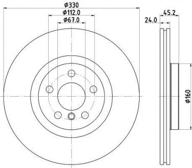 Тормозной диск перед. F40/F45/F48/F39 13- PAGID HELLA 8DD355122-641