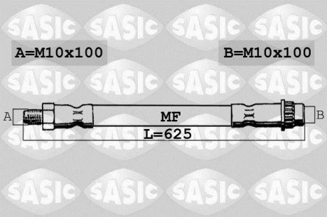 Шланг гальмівний задн, 2.3dCi 10- SASIC 6604023 (фото 1)