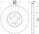 Диск тормозной перед. правый BMW 5 (F07, F10, F11, F18), 6 (F12, F13, F06), 7 (F01, F02, F03, F04) 3.0/3.5/4.0D 09- PAGID HELLA 8DD 355 119-271 (фото 1)