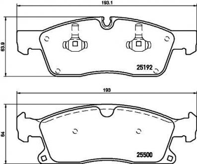 Тормозные колодки перед. DB M-class (W166) 2.1D-6.4i 10-/Jepp Grand Cherokee IV PAGID HELLA 8DB 355 019-701