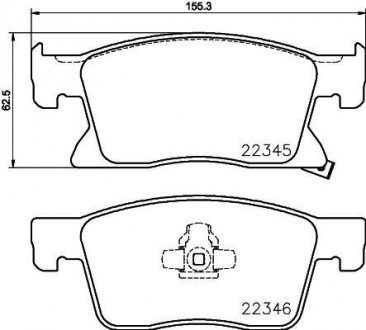 Гальмівнi колодки дисковi перед. Opel Astra K 1.0-1.6D 06.15- PAGID HELLA 8DB 355 024-781