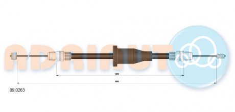 Трос остановочных тормозов ADRIAUTO 09.0263