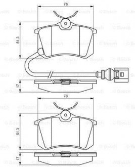 P_Гальмівні колодки дискові SEAT/VW Ibiza/Polo \'\'R \'\'1.2-1.9TDI \'\'>>07 PR2 ="" BOSCH ="0986495239" (фото 1)