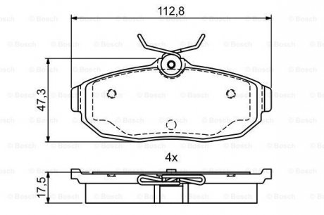 Тормозные колодки дисковые FORD Mustang "R\'\'04-10 ="" BOSCH ="0986495401"