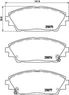 Гальмівнi колодки дисковi перед. Mazda 3 1.5/2.0/2.2D 09.13- PAGID HELLA 8DB 355 021-421