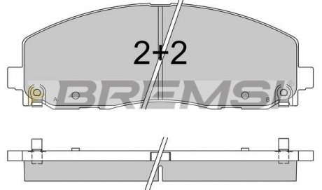 Гальмівні колодки перед. Fiat Freemont 11-/Dodge Caravan 08- (183x63.2x19.5) BREMSI BP3543 (фото 1)