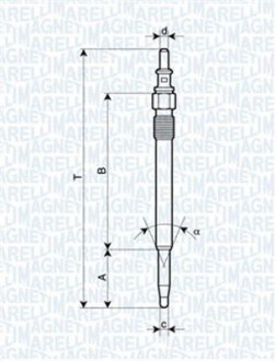 Свеча накаливания MAGNETI MARELLI 062900052304