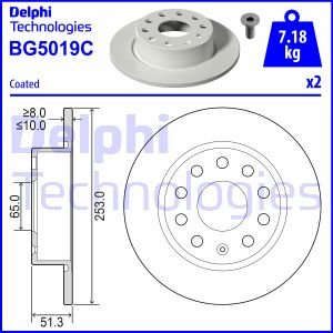 Тормозной диск Delphi BG5019C