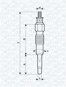 Свеча накала CITROEN JUMPER, RELAY FIAT DUCATO IVECO DAILY RENAULT MASTER II [062900040304] MAGNETI MARELLI UC37A