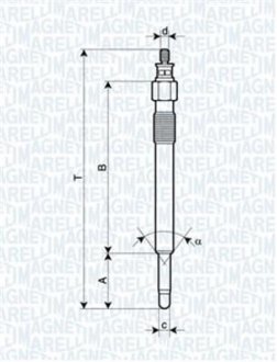 Свеча накала LAND ROVER DEFENDER,DISCOVERY,RANGE ROVER I,II [062900020304] MAGNETI MARELLI UC24A