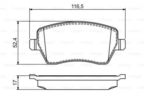 Тормозные колодки пер. NISSAN Micra, Note 03- RENAULT Clio, Kangoo 1.5DCI BOSCH 0986495452 (фото 1)