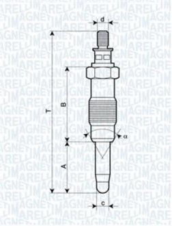 Свеча накала DB Свеча накала OM 601-603 93-I [062583003304] MAGNETI MARELLI UX13A