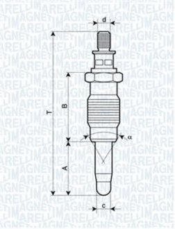 Свеча накала RENAULT, ROVER, SEAT, SKODA [062900005304] MAGNETI MARELLI UX18A (фото 1)