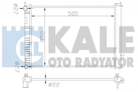KALE FORD Радиатор охлаждения Fiesta V,Fusion 1.25/1.6 01-,Mazda 2 KALE OTO RADYATOR 349500 (фото 1)