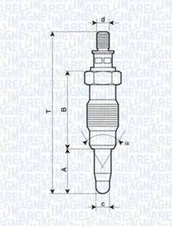 Свеча накала ESCORT,FIESTA, MONDEO [062900008304] MAGNETI MARELLI UX19A