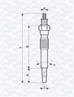 OPEL Свеча накала ASTRA 1.7DT 91-98 двиг.ISUZU MAGNETI MARELLI UC62A