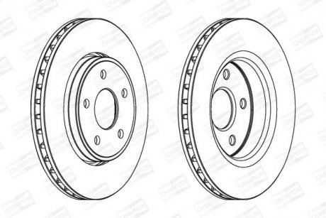 JEEP Диск тормозной передн.Grand Cherokee 3.0 CRD 06- CHAMPION 562854CH-1