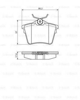 Тормозные колодки задн. CITROEN C5 08- PEUGEOT 407 04- BOSCH 0986495090 (фото 1)