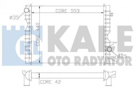 KALE LANDROVER Радиатор охлаждения Defender 2.2/2.5Td 98-16 KALE OTO RADYATOR 350600