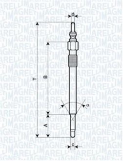 Свеча накала VW LT MKII 2.8 [062900050304] MAGNETI MARELLI UC42A