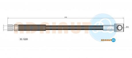 OPEL Шланг тормозной передний Corsa 1.0-1.5D -93 ADRIAUTO 33.1220 (фото 1)