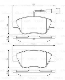 FIAT Тормозная колодка передн.Doblo 1.3D,Idea 04- BOSCH 0986495342 (фото 1)