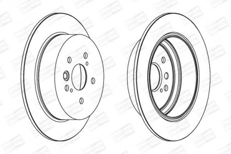 TOYOTA Диск тормозной задн.Rav 4 II 00- CHAMPION 562288CH